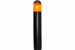 15W Round Dome Top LED Bollard Strobe Light - 120/277V AC - Amber Light Strobing Output - Wet Location Approved