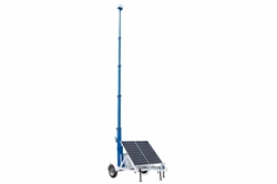 *RENT* 15' Portable Solar Equipment Tower - 7.5' Trailer - 12V 200aH Battery Bank - (1) Junction Box - Batt. Charger/Gas Generator