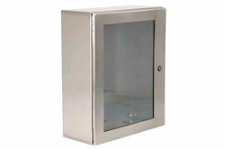 304 Stainless Steel Enclosure - 40" x 12" x 6" - 12" x 7" Window - Single Door - N4X