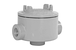Explosion Proof Junction Box, 1-1/2" NPT Hubs, (3) Ports, Type C-J Conduit Body, Power Coated Aluminum, C1D1 C2D1