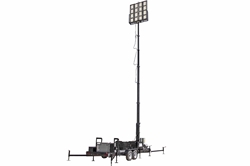 *RENT* 50' Pneumatic Megatower™ on 21' Trailer - (16) 500 Watt LED Lights, (4) Cameras, 2TB NVR, Router - 11KW Genset