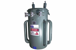 37.5 KVA Pole Mount Distribution Transformer - 7200/12470Y Grounded Wye Primary, 120/240V Secondary - Mineral Oil/ONAN