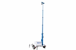 *RENT* Portable 5-Stage Surveillance Tower w/ (2) IP Cameras - 30' Mast, 10' Trailer - LED Strobe