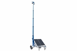 13.5' to 45' Portable Solar LED Light Tower - 14' Trailer - 9 kW Generator, (2)  LED Lights, GPS/Router