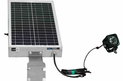 10W Solar Powered LED Light - 80aH LFP Battery Pack, Day/Night Photocell or Motion Sensor
