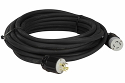 50' 10/4 SOOW Extension Power Cord - NEMA 14-30P Straight Blade Input - L14-30C Twist Lock Output - 125/250V - 30 Amp Rated - Outdoor Rated