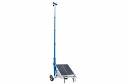 *RENT* 30' Portable Solar Surveillance Tower w/ IP Camera - Backup Genset, LED Strobe, 1-way Speaker,  Wi-Fi/4G LTE