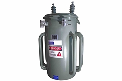 37.5 KVA Pole Mount Distribution Transformer - 12470Y/7200 Primary, 277/480V Secondary - Copper/Mineral Oil/DOE - 5-Position TC