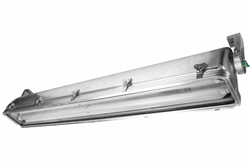 56W Hazardous Location Light Emergency Backup Fixture, Aluminum, 2 LED Lamps, Offset Surface Mount Brackets, Corrosion Resistant, Marine Application, C1D2/C2D2
