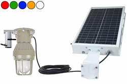 Solar Power LED Explosion Proof Light - C1D1 - Strobe/Steady, (4) 8aH Batteries - Inline Switch