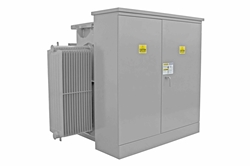1 MVA Pad Mount Transformer - 12470Y/7200 Grounded Wye Primary - 480Y/277 Wye-N Secondary - KNAN/Light Grey