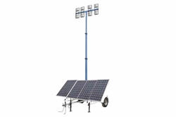 1.2kW Solar Security Tower - 25' Mast w/ 24V DC Electric Winch - (4) PTZ Cameras, Router, (6) SLA Batteries, BC - Streamvault Workstation