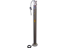 13.7' Pneumatic Light Mast - T Mast Head - (3) CAT5E, (2) Power Cables - Wall Mount