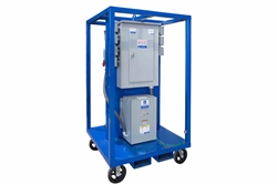 *RENT* 15 KVA Portable Distribution Skid, 480V-208Y/120 3PH, (2) L6-30R (12) 5-20R GFCI Duplex Outlets, 20' 10/4 SOOW Cord, NEMA 3R