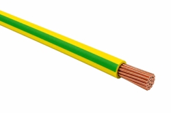1' 20 AWG Single Conductor Machine Tool Wire (MTW) - PVC Insulated - Stranded - Green/Yellow