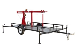22' Mobile Communication Tower w/ Trailer - 12' to 20' 3-stage Mast - Antenna Mount Pole, Cell on Wheels - Red