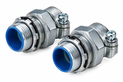 1" Liquidtight Flexible Metal Conduit Connector - Straight - Male Threaded - Insulated Throat - Watertight - 2 Pack