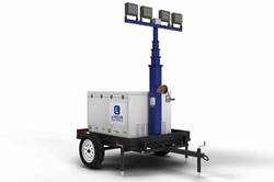 *RENTAL* 20' Mobile Light Tower with Diesel Engine Generator - (4) LED Lamps - 4kW Genset/39.9 Gallon Poly Fuel Tank