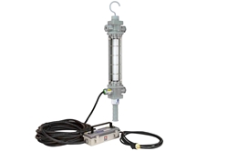 Explosion Proof 15 Watt Fluorescent Aluminum Drop Light - 100' Cord - 120-277V - Inline Stepdown Tra