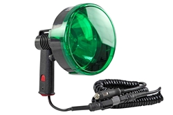 5 Million Candlepower Handheld Spotlight- Green Hunting Lens - 100 Watt Halogen - Spot/Flood Combo